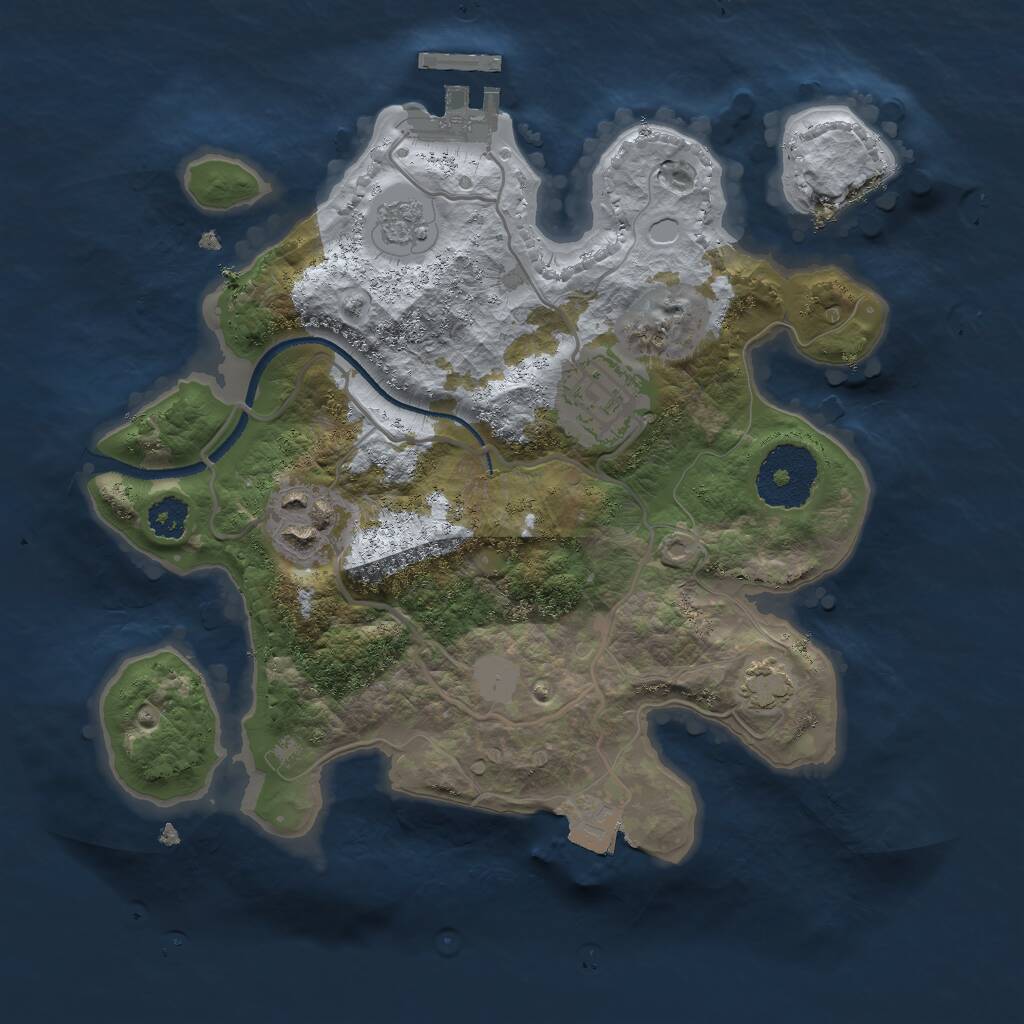 Rust Map: Procedural Map, Size: 2500, Seed: 334899103, 6 Monuments