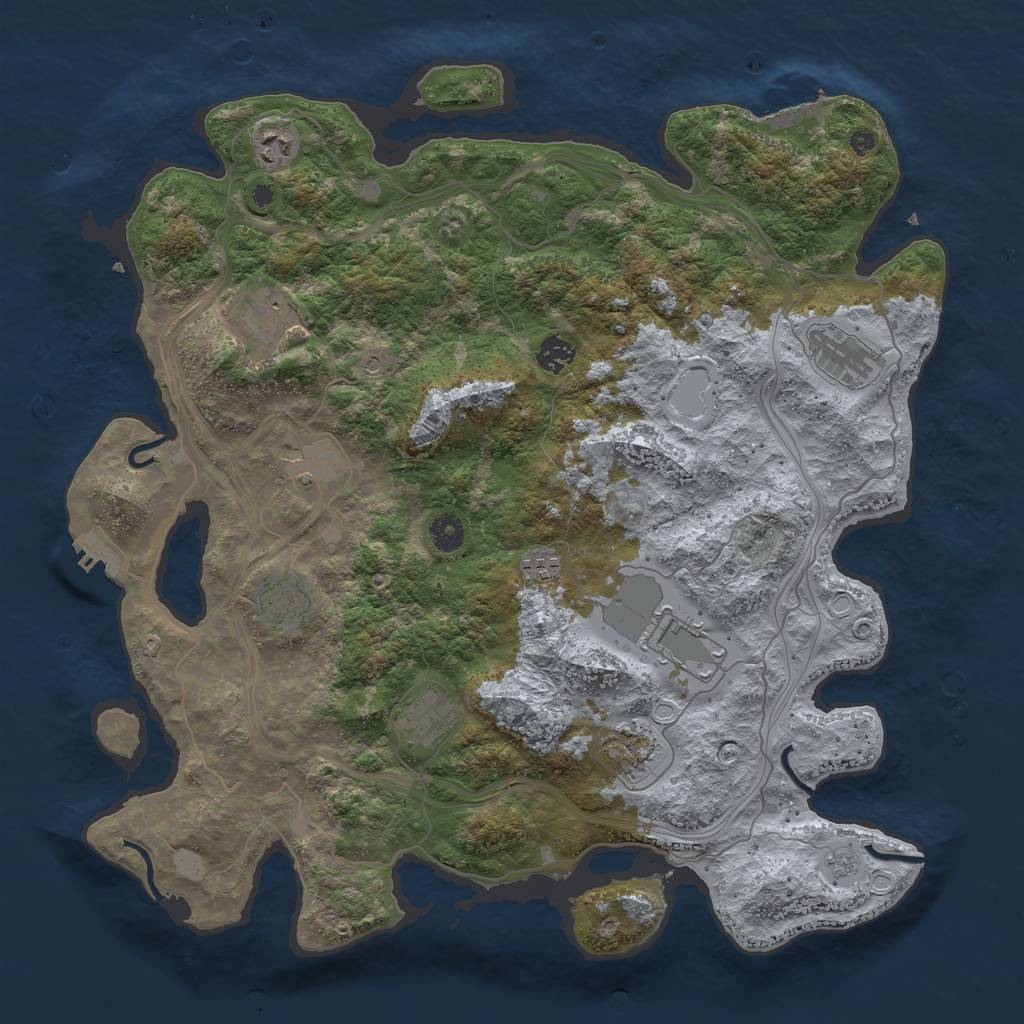 Rust Map: Procedural Map, Size: 4250, Seed: 10493, 17 Monuments