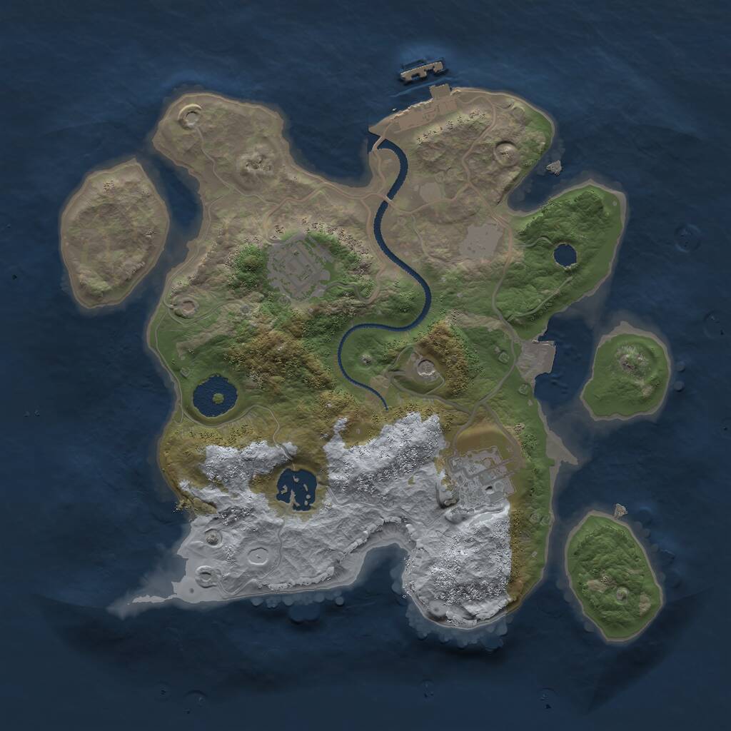 Rust Map: Procedural Map, Size: 2645, Seed: 661271, 6 Monuments