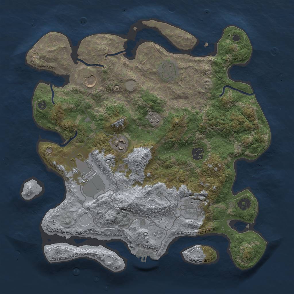 Rust Map: Procedural Map, Size: 3500, Seed: 1771725450, 13 Monuments