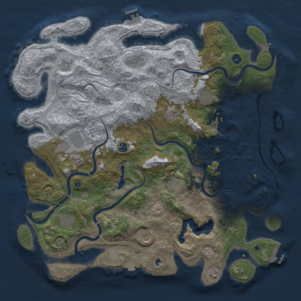 Rust Map: Procedural Map, Size: 4800, Seed: 578498702, 17 Monuments
