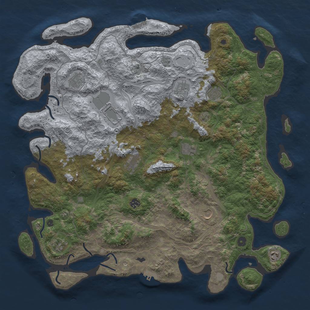 Rust Map: Procedural Map, Size: 4800, Seed: 578498702, 18 Monuments