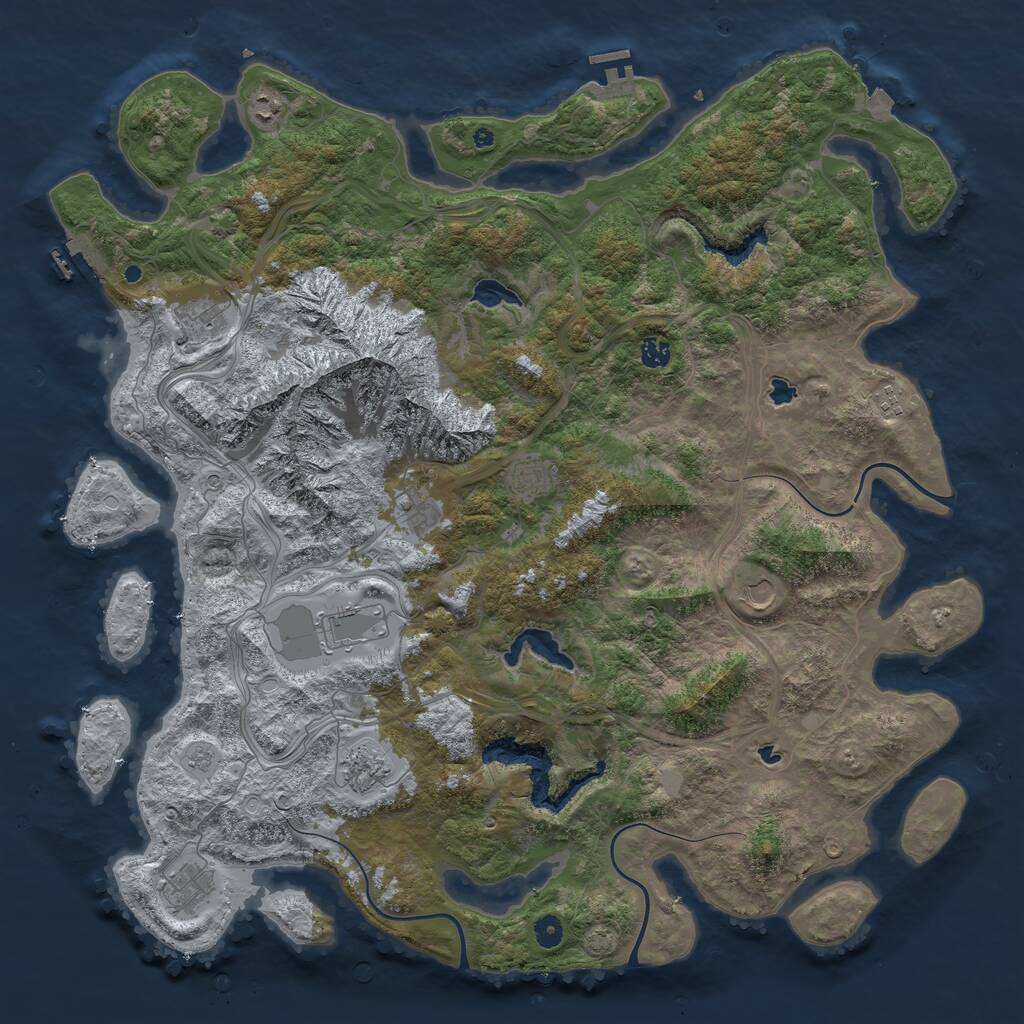 Rust Map: Procedural Map, Size: 5000, Seed: 66811587, 16 Monuments