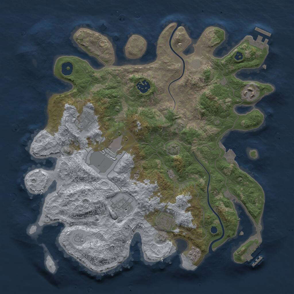 Rust Map: Procedural Map, Size: 3500, Seed: 10029, 13 Monuments
