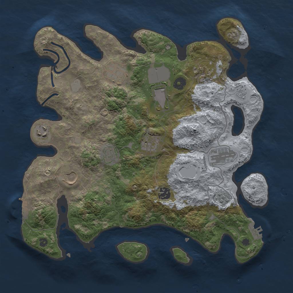 Rust Map: Procedural Map, Size: 3500, Seed: 9635265, 16 Monuments