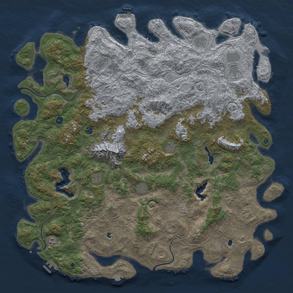 Rust Map: Procedural Map, Size: 6000, Seed: 416665114, 17 Monuments