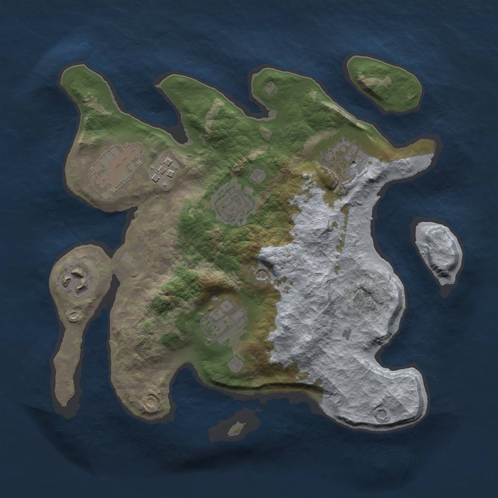 Rust Map: Barren, Size: 2700, Seed: 1892, 9 Monuments
