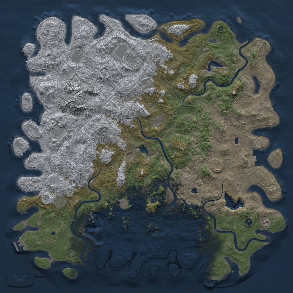 Rust Map: Procedural Map, Size: 6000, Seed: 39979213, 17 Monuments