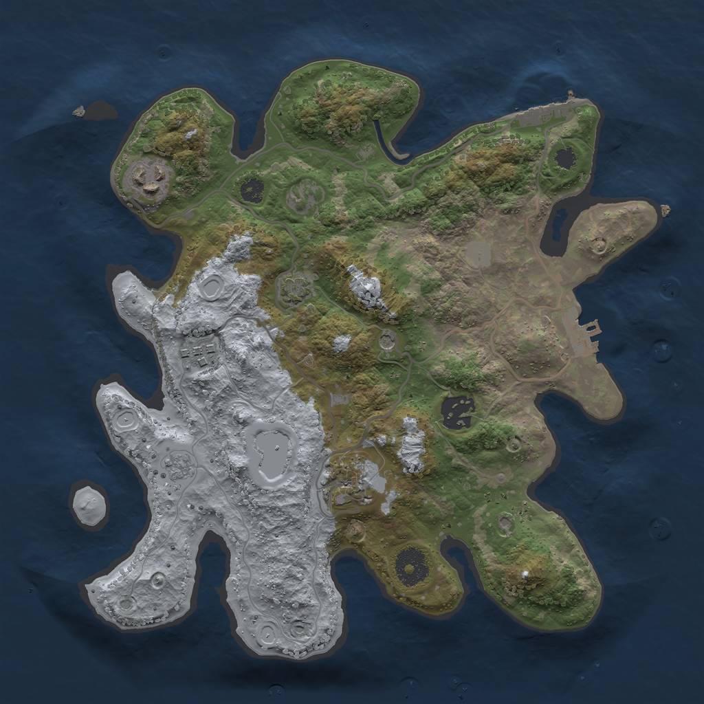 Rust Map: Procedural Map, Size: 3000, Seed: 54254245, 12 Monuments