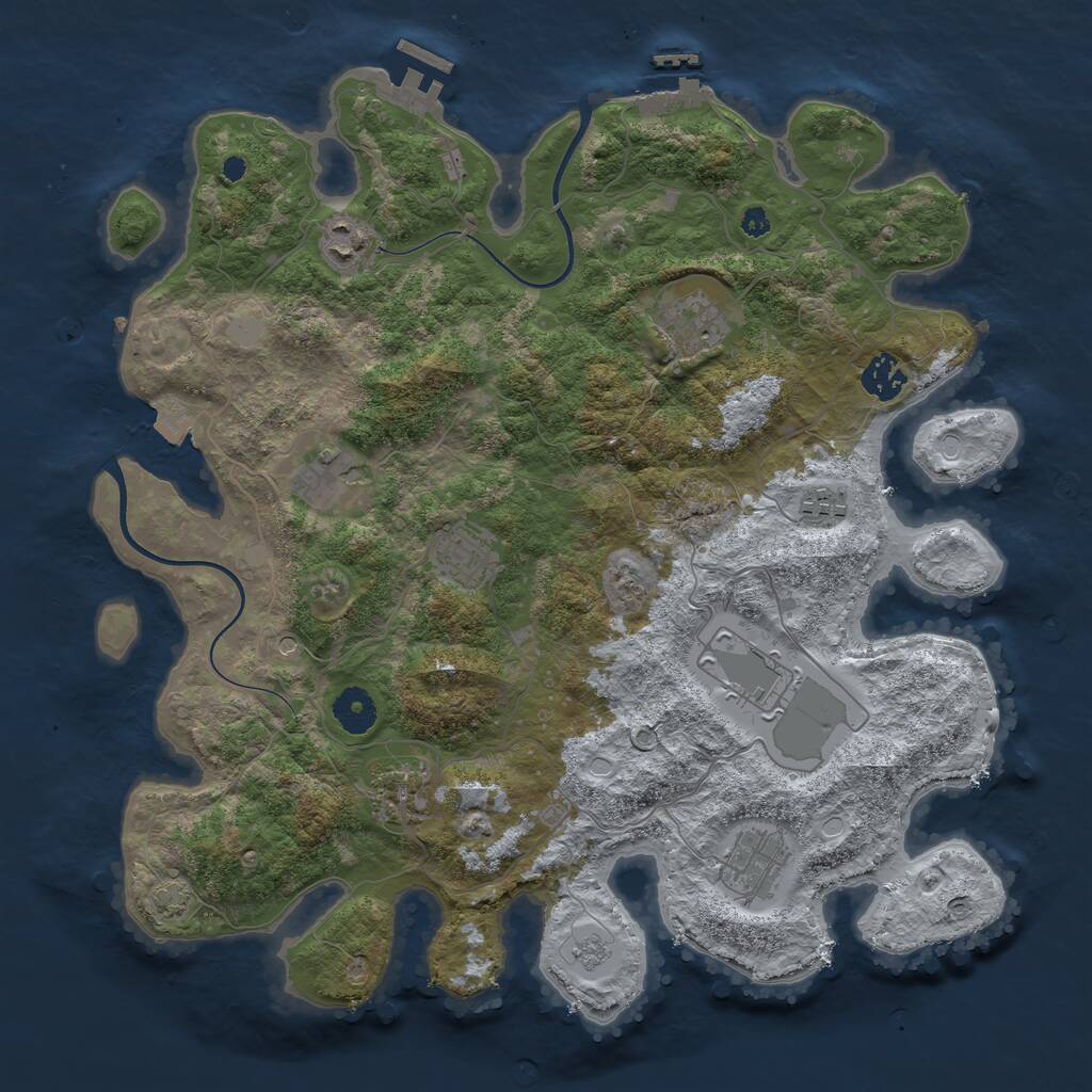 Rust Map: Procedural Map, Size: 3750, Seed: 946430321, 15 Monuments