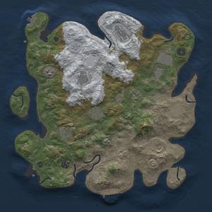 Thumbnail Rust Map: Procedural Map, Size: 3700, Seed: 919382479, 20 Monuments