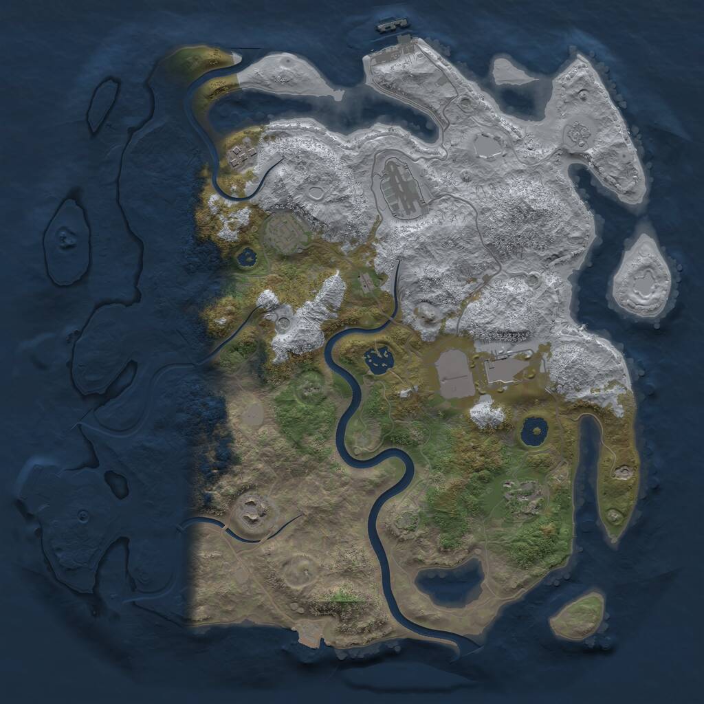 Rust Map: Procedural Map, Size: 3750, Seed: 1957539237, 13 Monuments
