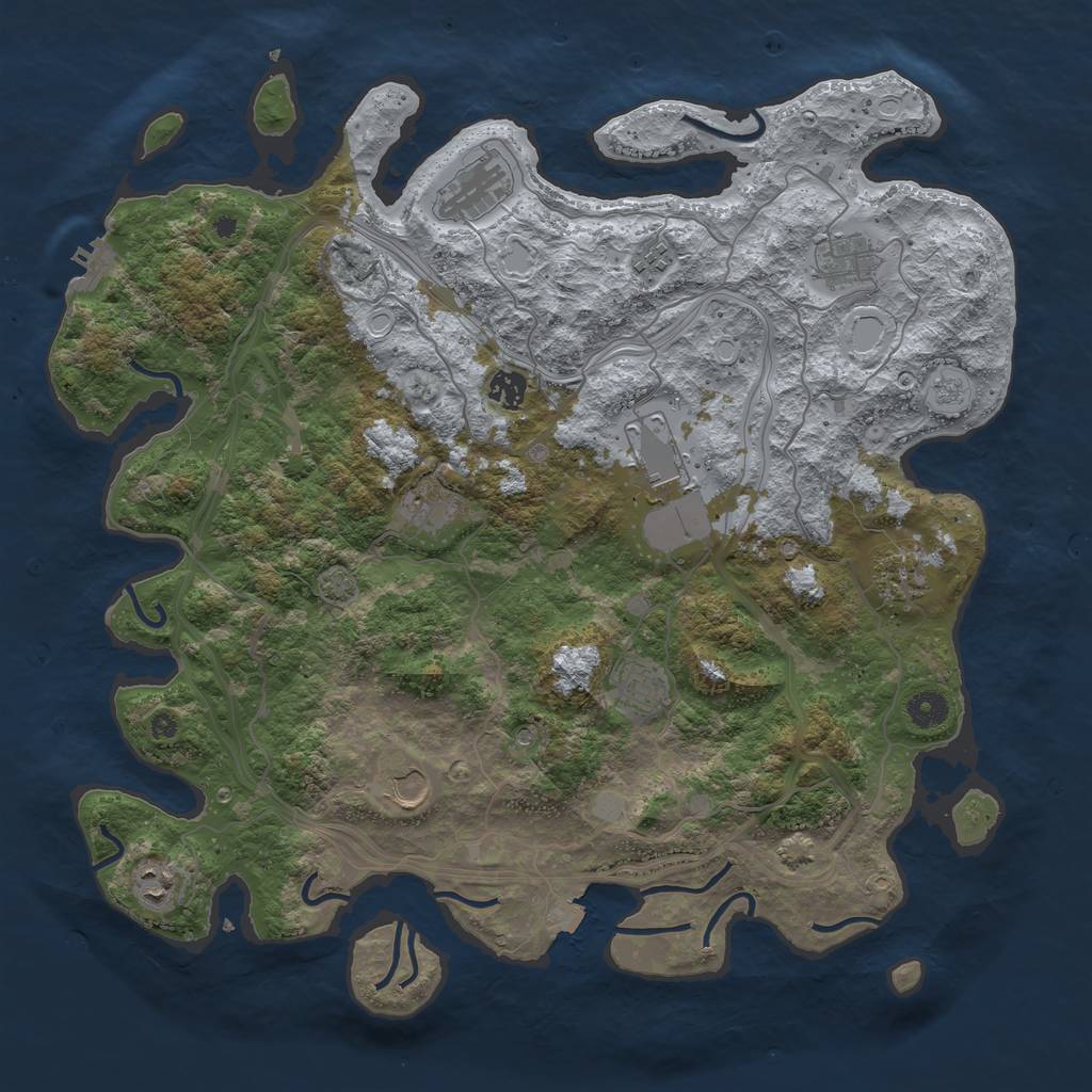 Rust Map: Procedural Map, Size: 4250, Seed: 1590503439, 17 Monuments