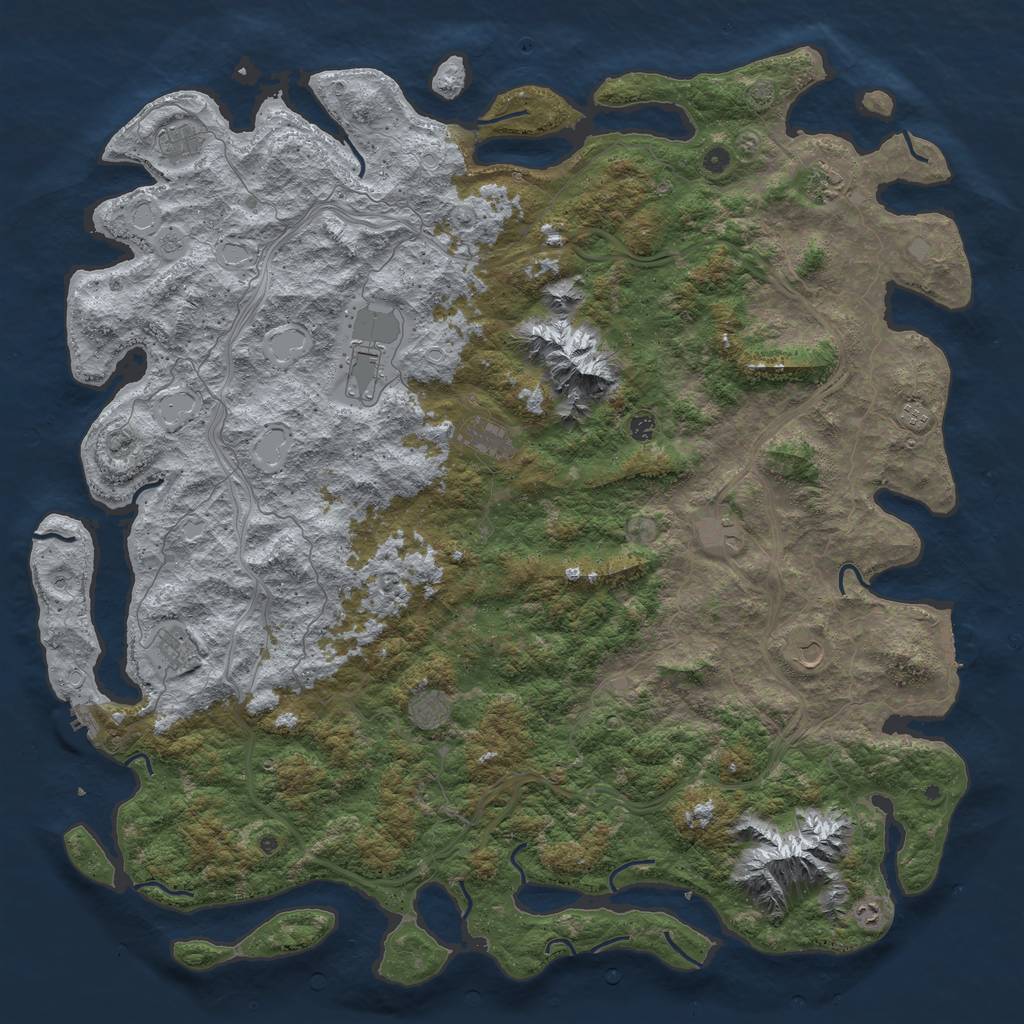 Rust Map: Procedural Map, Size: 6000, Seed: 553245969, 19 Monuments