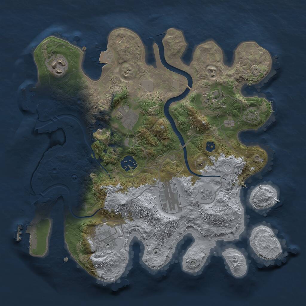 Rust Map: Procedural Map, Size: 3000, Seed: 86541, 12 Monuments