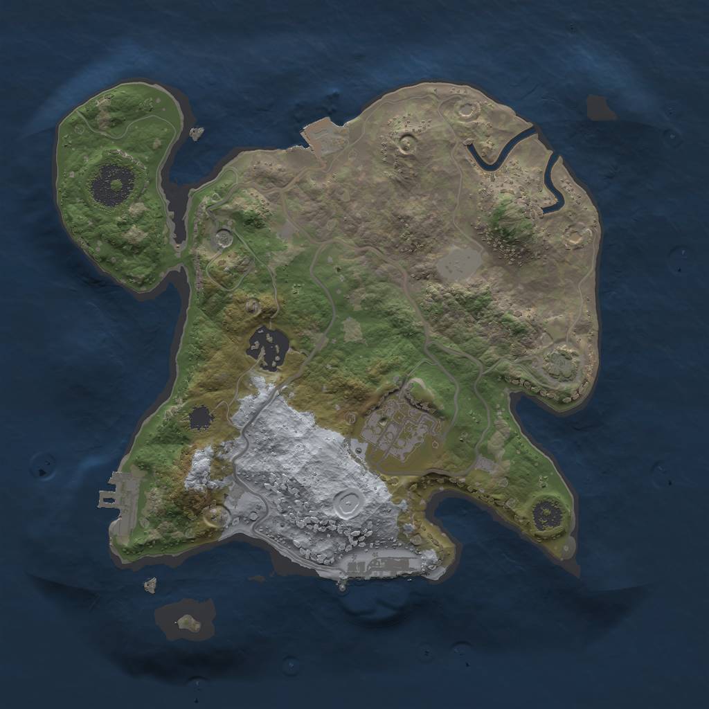 Rust Map: Procedural Map, Size: 2500, Seed: 1595674074, 9 Monuments