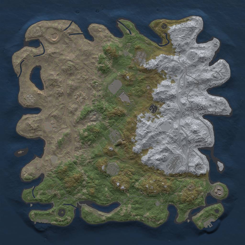Rust Map: Procedural Map, Size: 4500, Seed: 554130962, 18 Monuments