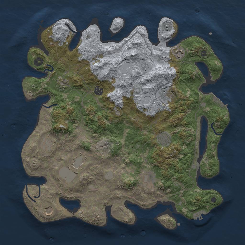Rust Map: Procedural Map, Size: 4000, Seed: 1288275312, 17 Monuments