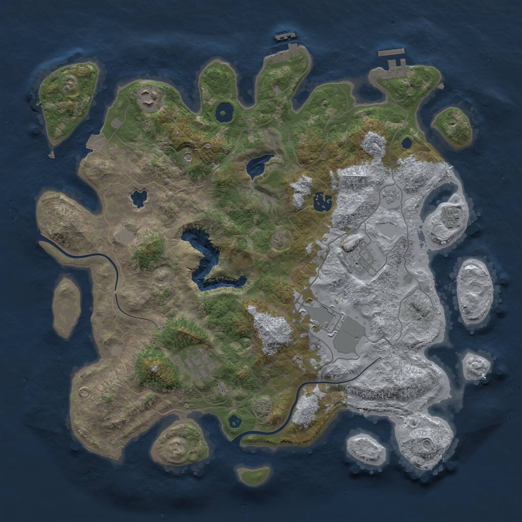 Rust Map: Procedural Map, Size: 4000, Seed: 36406723, 12 Monuments