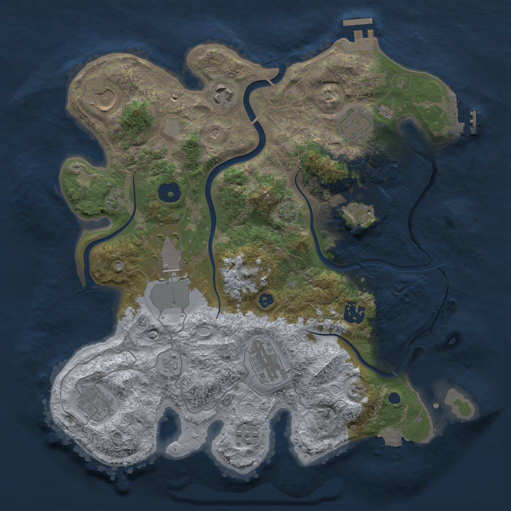 Rust Map: Procedural Map, Size: 3500, Seed: 1633921179, 15 Monuments