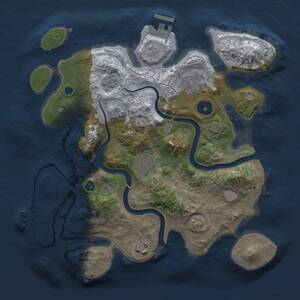 Thumbnail Rust Map: Procedural Map, Size: 3000, Seed: 666666, 10 Monuments