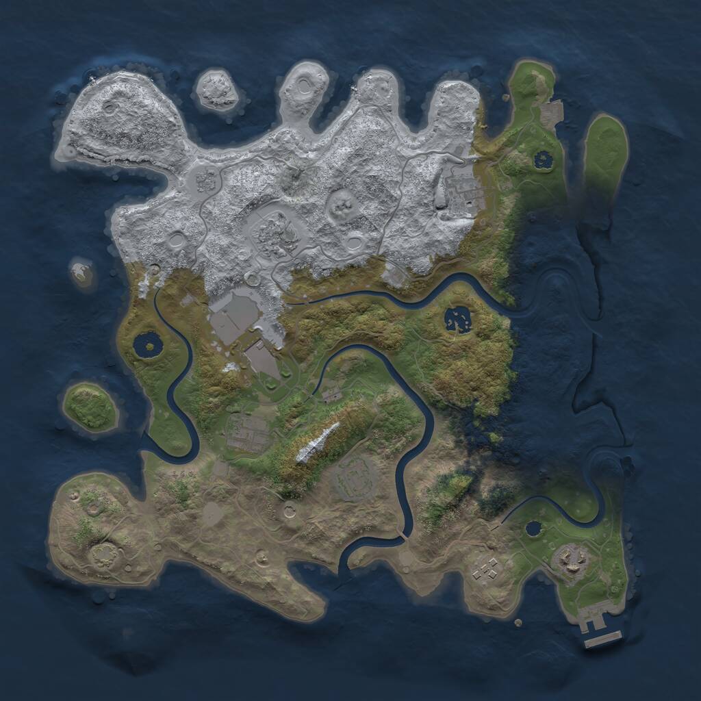 Rust Map: Procedural Map, Size: 3750, Seed: 1667286520, 13 Monuments