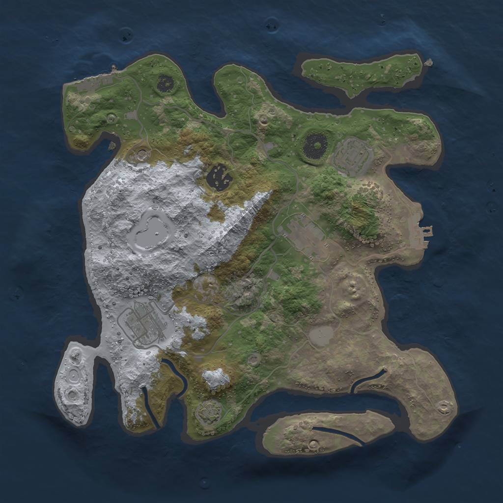 Rust Map: Procedural Map, Size: 3000, Seed: 76125467, 11 Monuments