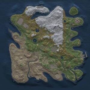 Thumbnail Rust Map: Procedural Map, Size: 3500, Seed: 848134364, 14 Monuments