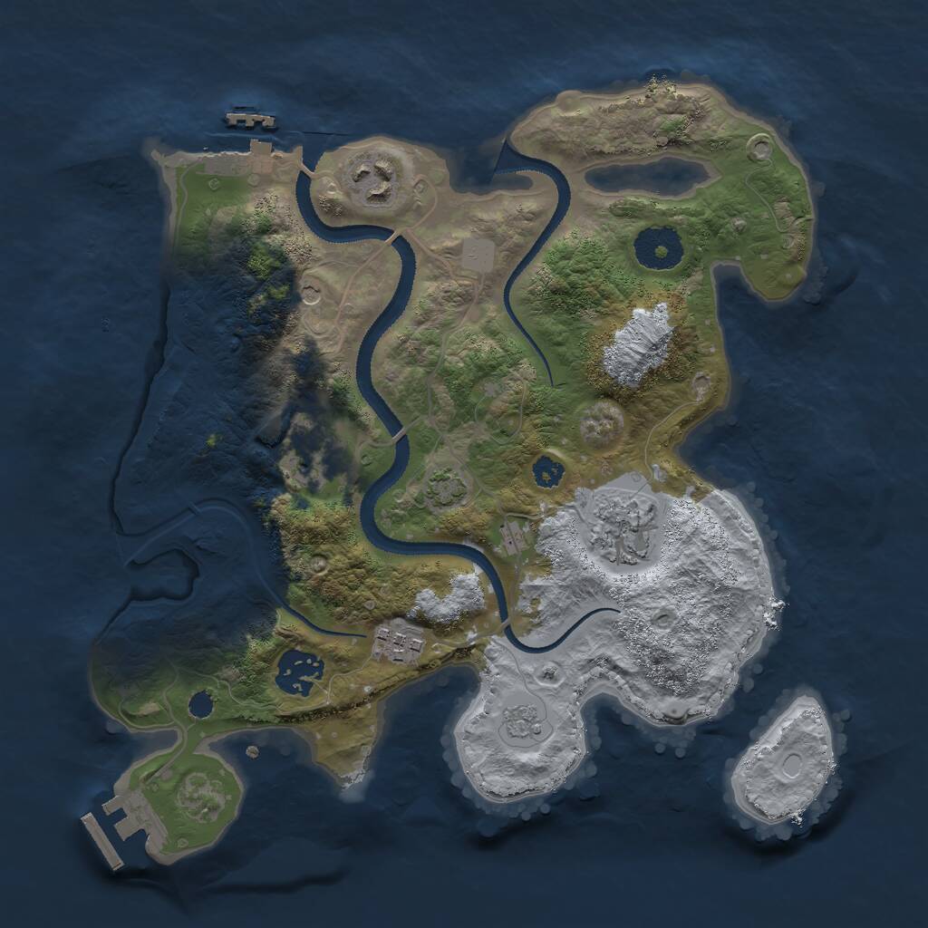 Rust Map: Procedural Map, Size: 3000, Seed: 45453, 11 Monuments