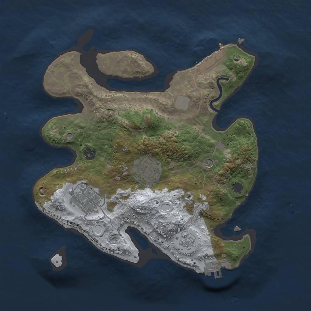 Rust Map: Procedural Map, Size: 2500, Seed: 7341, 11 Monuments