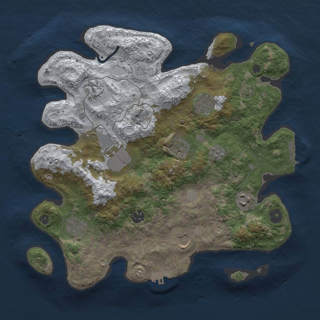 Rust Map: Procedural Map, Size: 3500, Seed: 1985621582, 18 Monuments