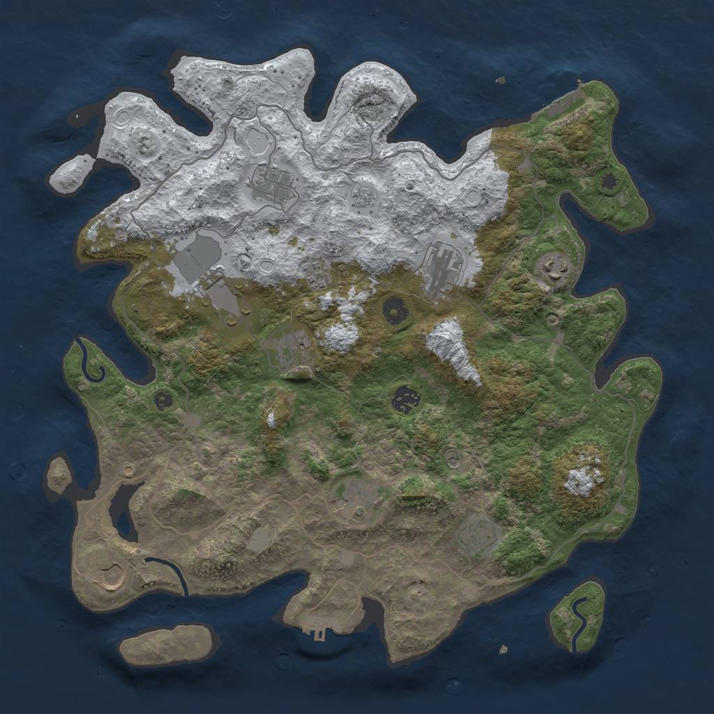 Rust Map: Procedural Map, Size: 4000, Seed: 1204, 19 Monuments