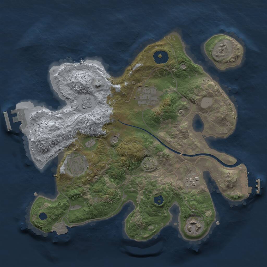 Rust Map: Procedural Map, Size: 2800, Seed: 1032, 10 Monuments