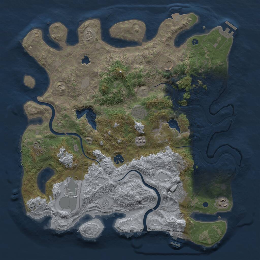 Rust Map: Procedural Map, Size: 4000, Seed: 530714, 14 Monuments