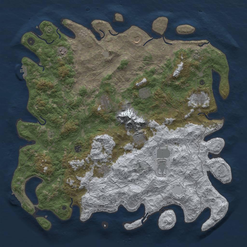 Rust Map: Procedural Map, Size: 5000, Seed: 1097617118, 20 Monuments