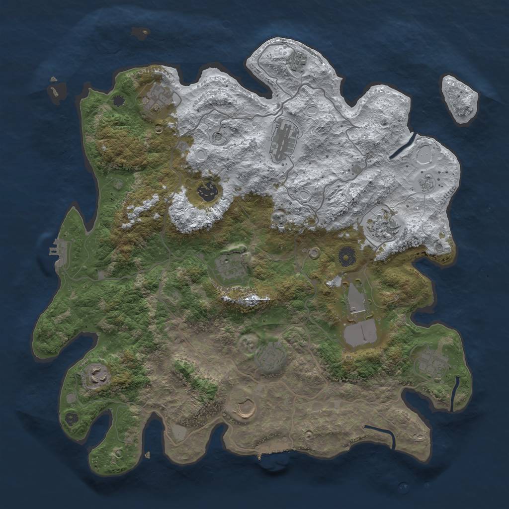 Rust Map: Procedural Map, Size: 4000, Seed: 922476, 20 Monuments