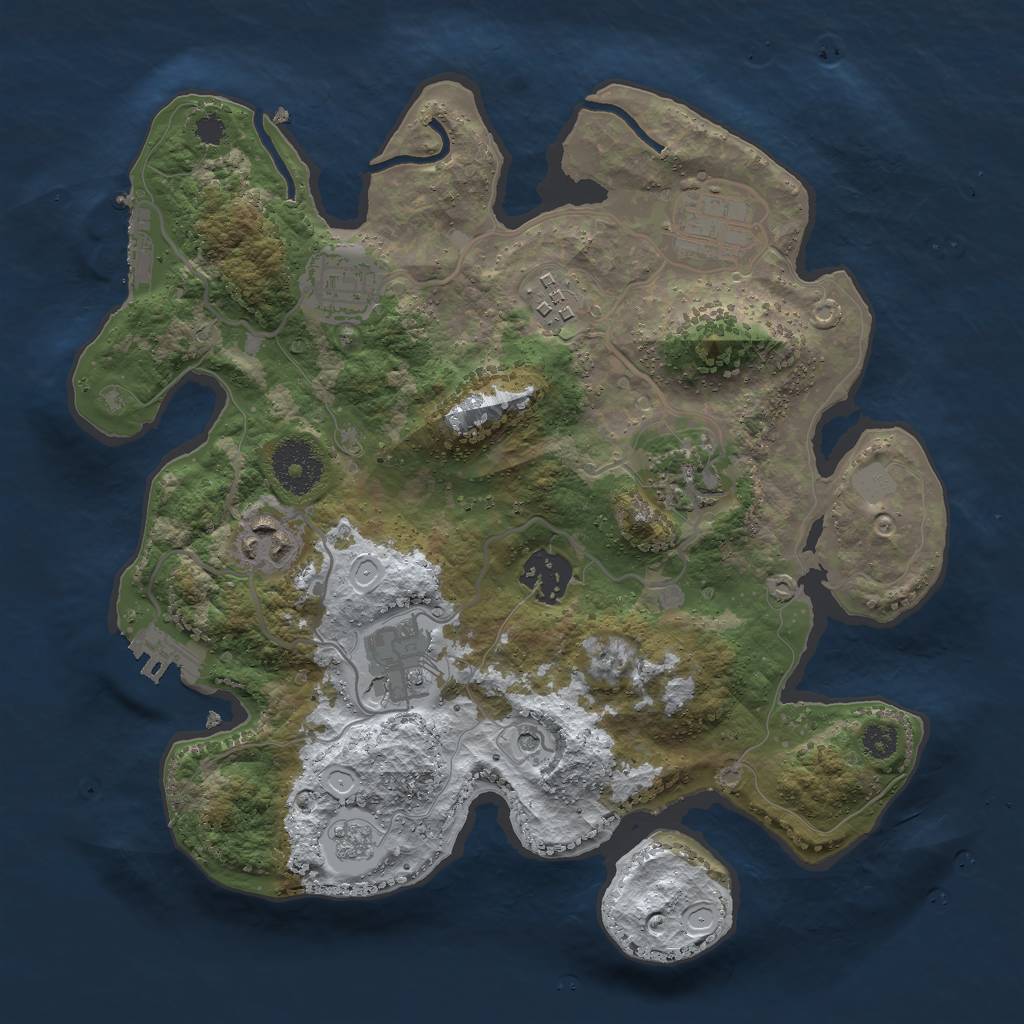Rust Map: Procedural Map, Size: 3000, Seed: 4651, 16 Monuments