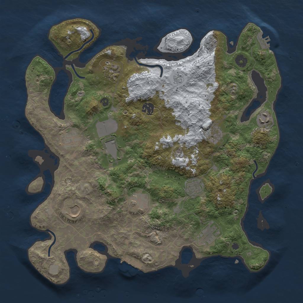 Rust Map: Procedural Map, Size: 3700, Seed: 1149617417, 20 Monuments