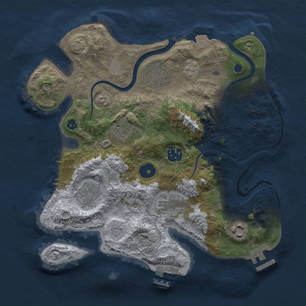 Rust Map: Procedural Map, Size: 3000, Seed: 1793782026, 13 Monuments