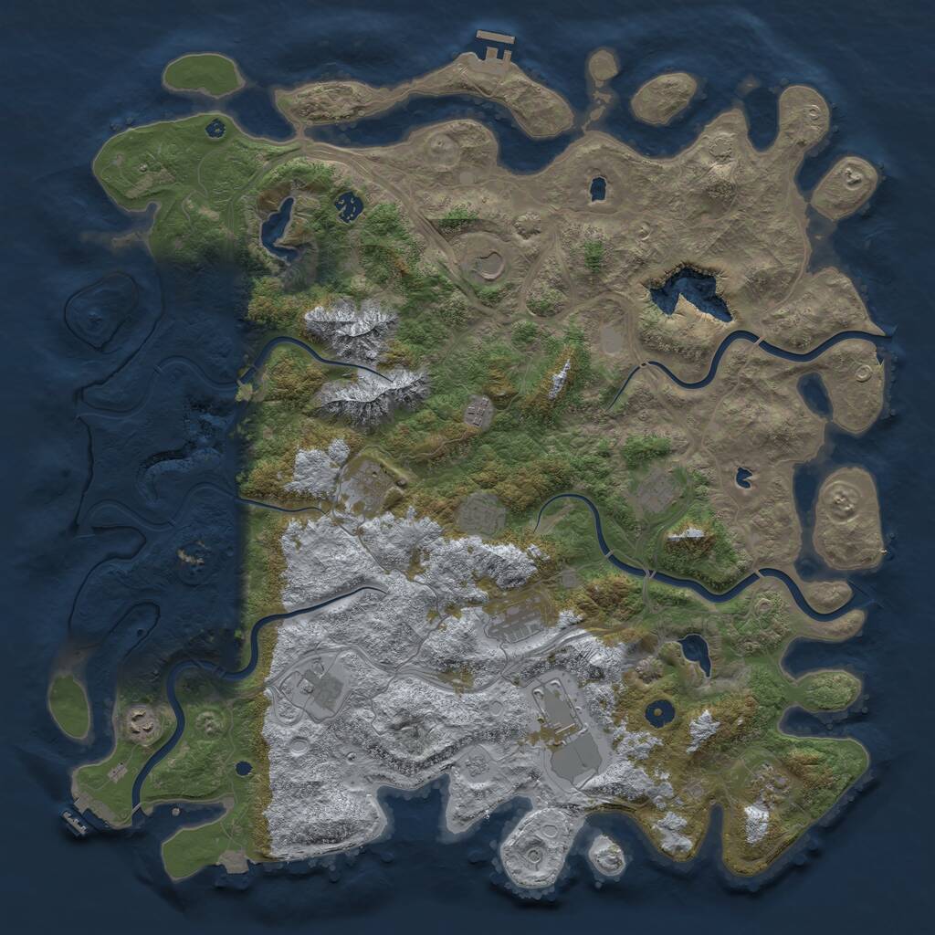 Rust Map: Procedural Map, Size: 5000, Seed: 426487005, 17 Monuments