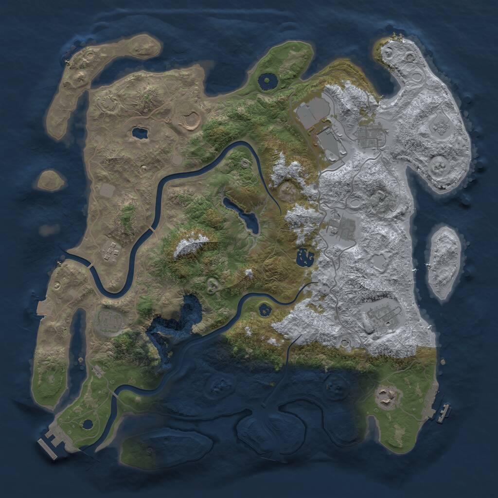 Rust Map: Procedural Map, Size: 4000, Seed: 942727, 15 Monuments