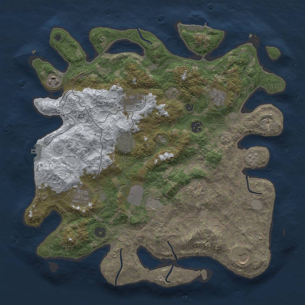 Rust Map: Procedural Map, Size: 4000, Seed: 61480, 19 Monuments