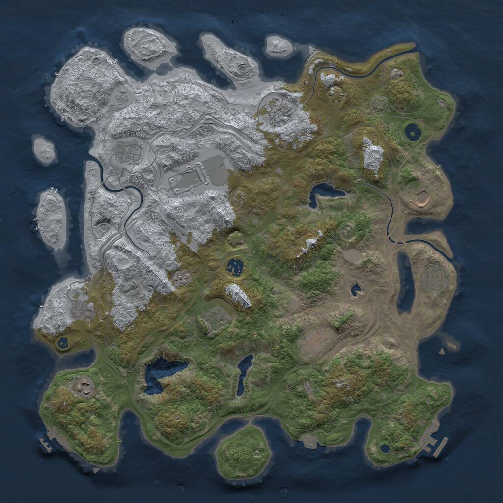 Rust Map: Procedural Map, Size: 4500, Seed: 289647749, 17 Monuments