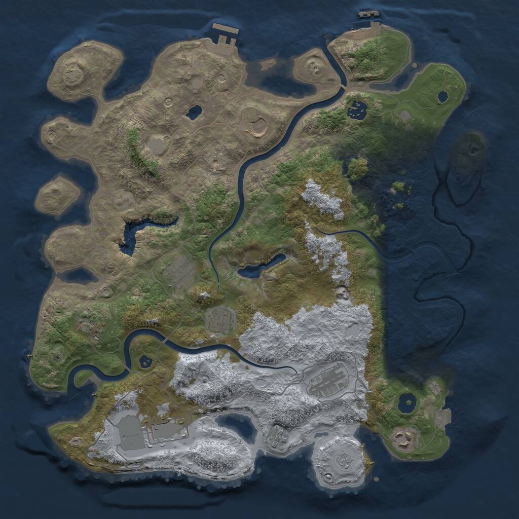 Rust Map: Procedural Map, Size: 4000, Seed: 973026, 15 Monuments