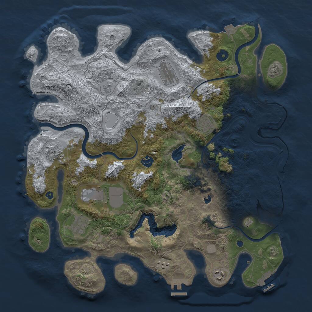 Rust Map: Procedural Map, Size: 4000, Seed: 860074178, 14 Monuments