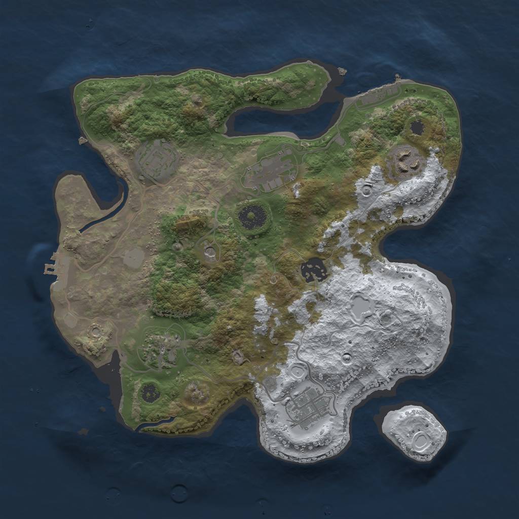 Rust Map: Procedural Map, Size: 3000, Seed: 1013635836, 14 Monuments