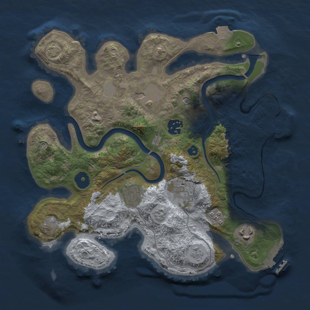 Rust Map: Procedural Map, Size: 3000, Seed: 131, 12 Monuments