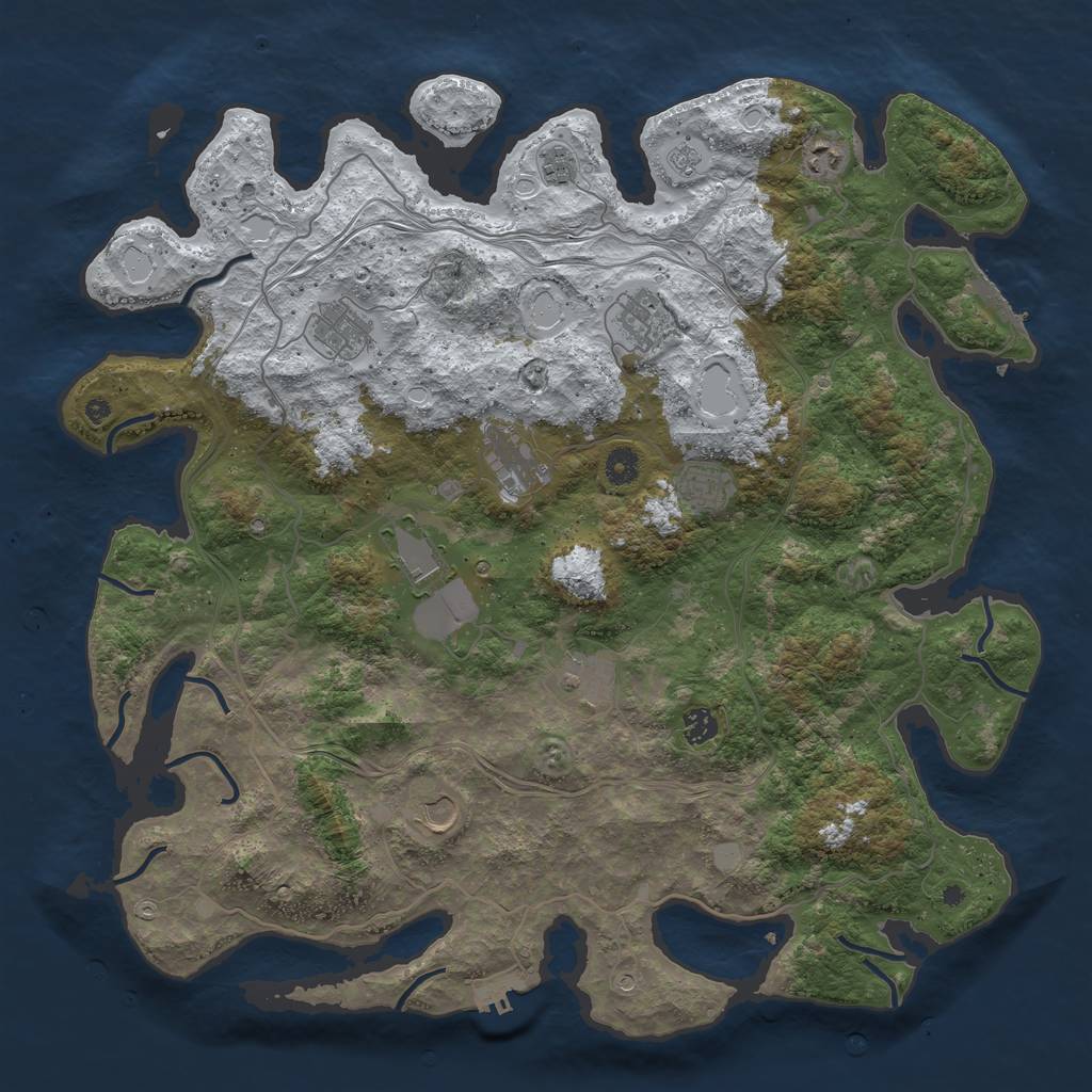 Rust Map: Procedural Map, Size: 4500, Seed: 2122528889, 19 Monuments