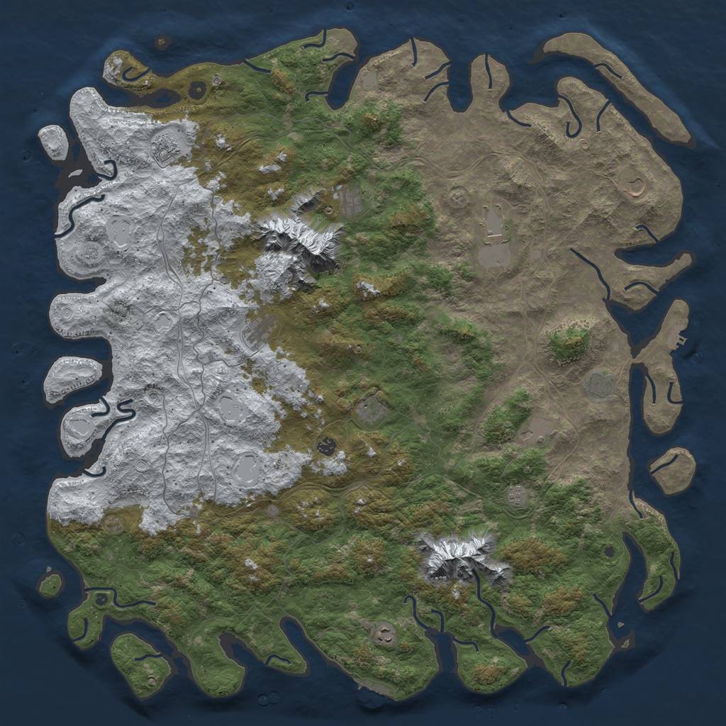 Rust Map: Procedural Map, Size: 6000, Seed: 28764348, 20 Monuments