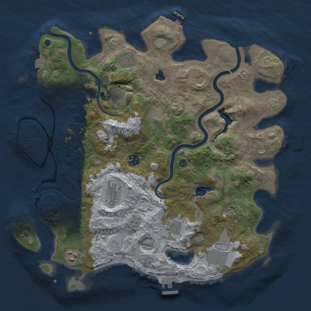 Rust Map: Procedural Map, Size: 4000, Seed: 459415, 16 Monuments